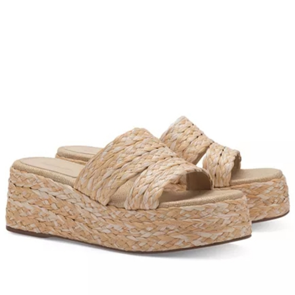 LARROUDE Ash Slip On Espadrille Platform Wedge Sandals 9